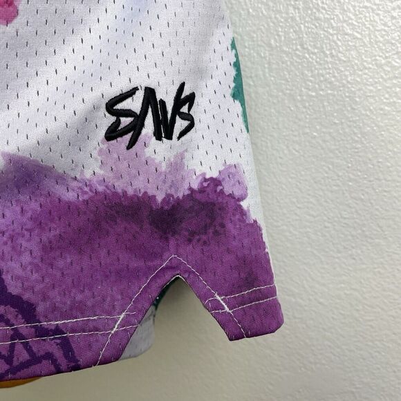 Savage Tacticians Shorts Womens Small Floral Multicolor Embroidered Gym Workout - Picture 6 of 9